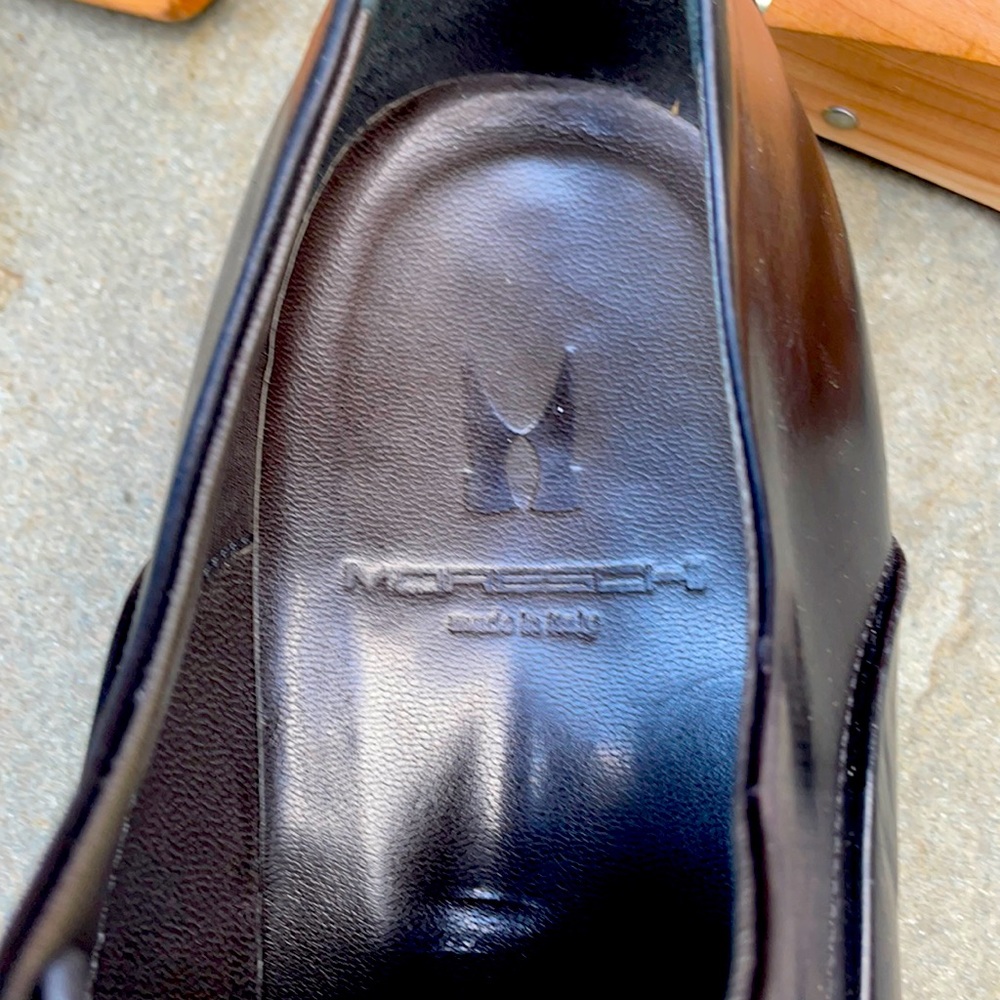 Black leather shoes